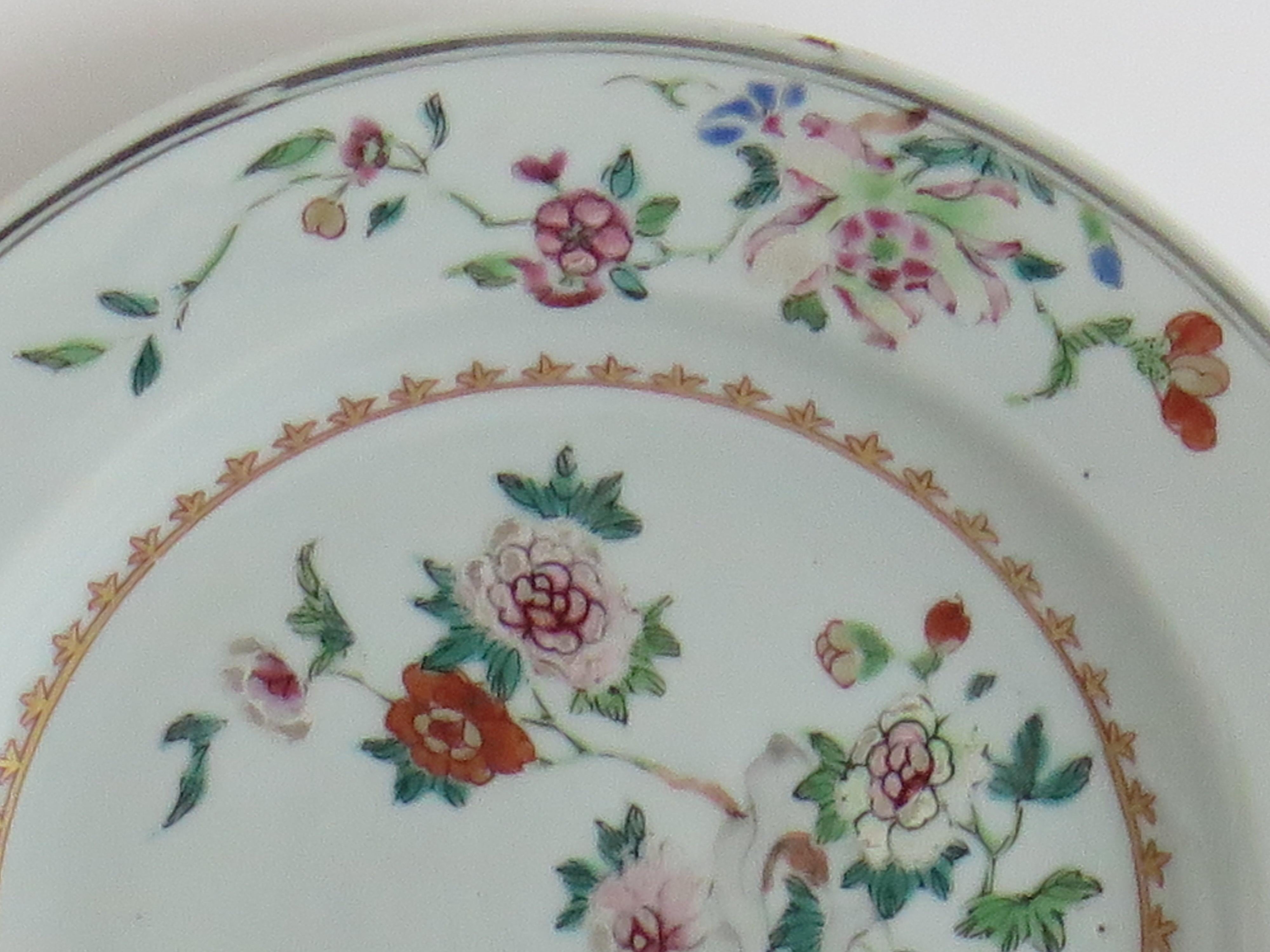18th Century Chinese Porcelain Plate Famille-Rose Two Deer, Qing Yongzheng Circa 1730 For Sale