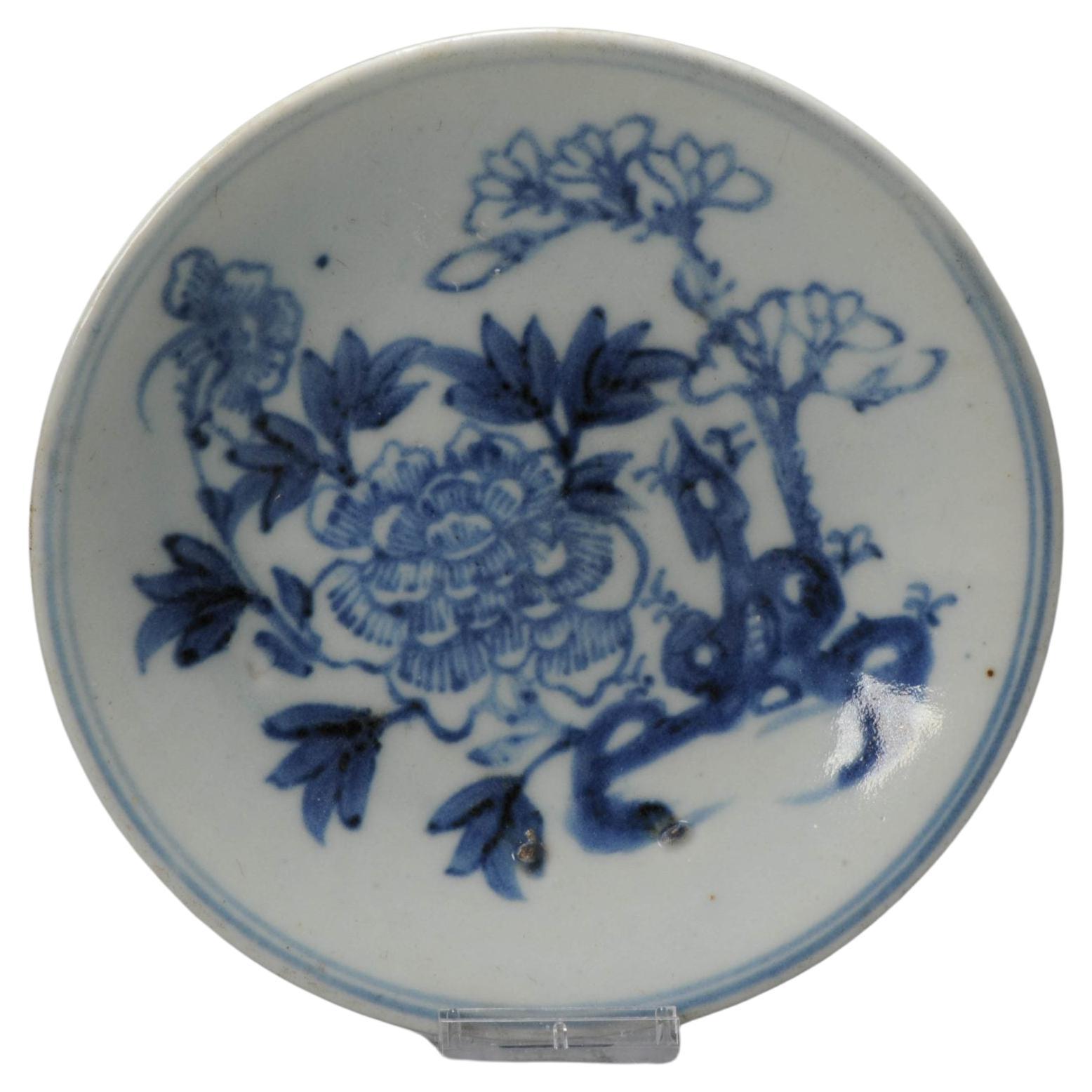 Chinesisches Porzellanteller mit Blumen aus China, antike Küche, Qing, 19. Jahrhundert