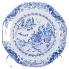 Chinese Porcelain Plate for Export, Blue Decoration