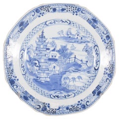 Chinese Porcelain Plate for Export, Blue Decoration