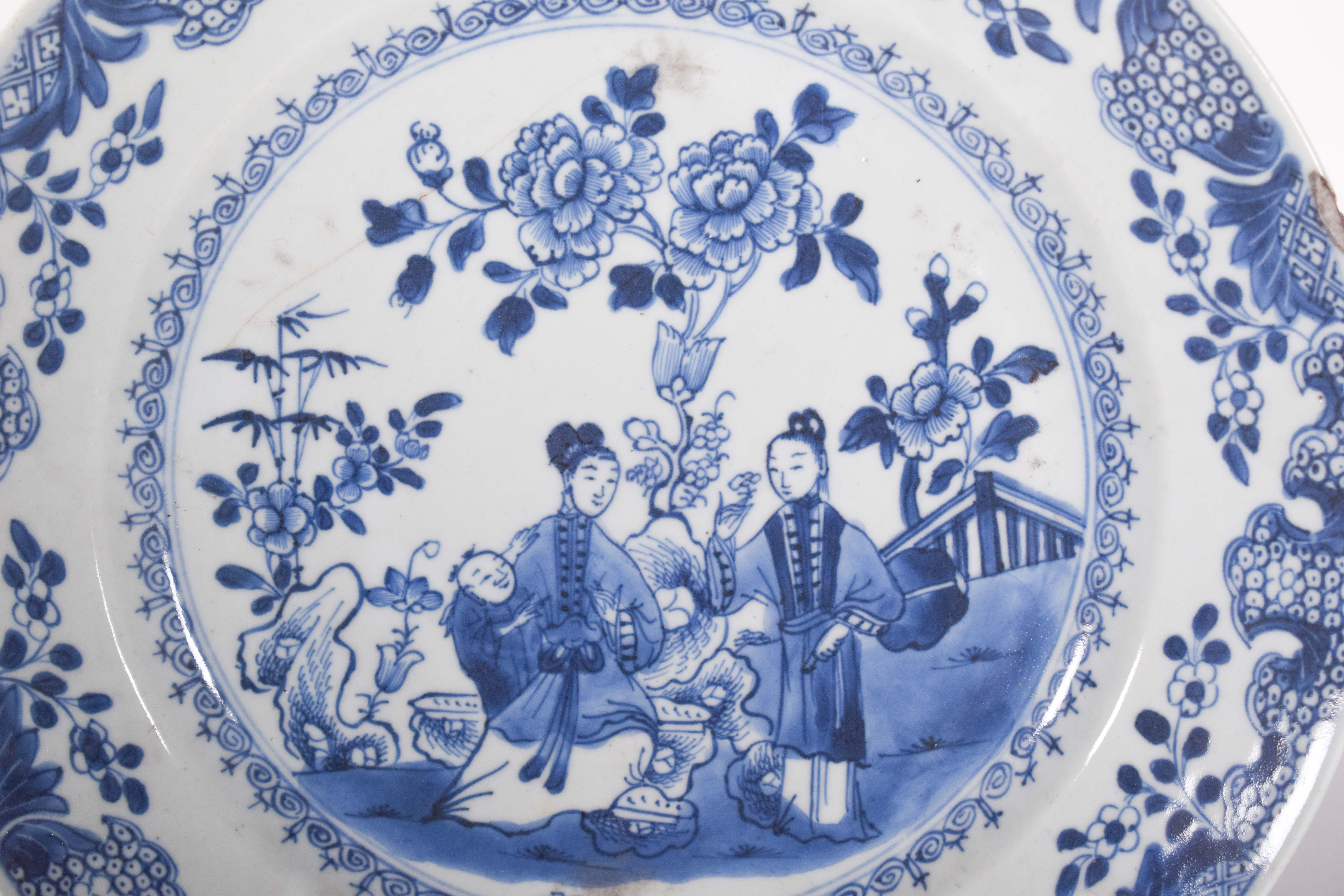 Chinesischer Porzellanteller, für den Export, Qing Dynasty (Barock) im Angebot