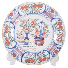 Chinese Porcelain Plate, Polychrome Decoration in Blue