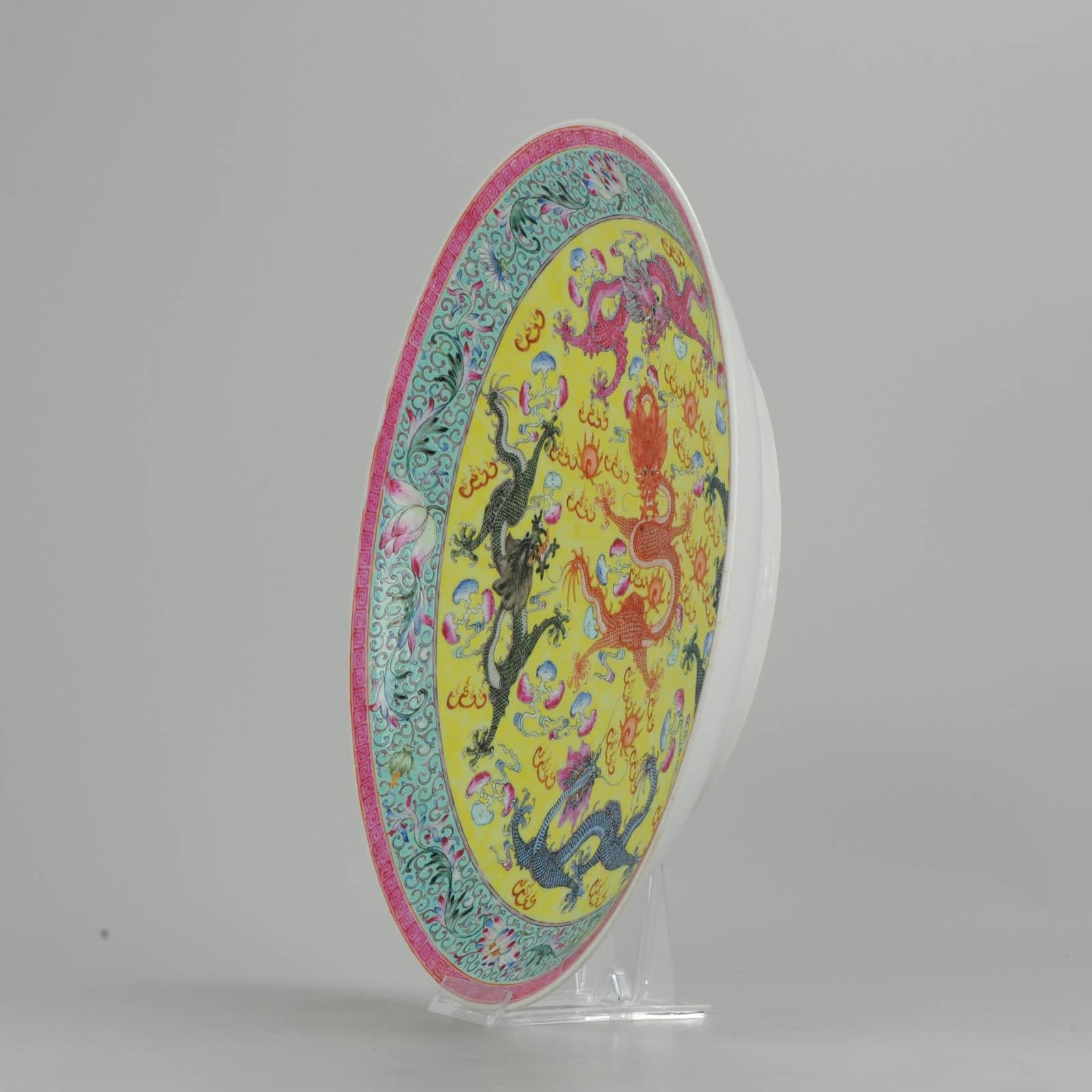 A very nicely decorated plate. Marked on the base.

Additional information:
Material: Porcelain & Pottery
Color: Multi-Color
Region of Origin: China
Period: 20th century PRoC (1949 - now)
Age: Pre-1800
Original/Reproduction: Antique
