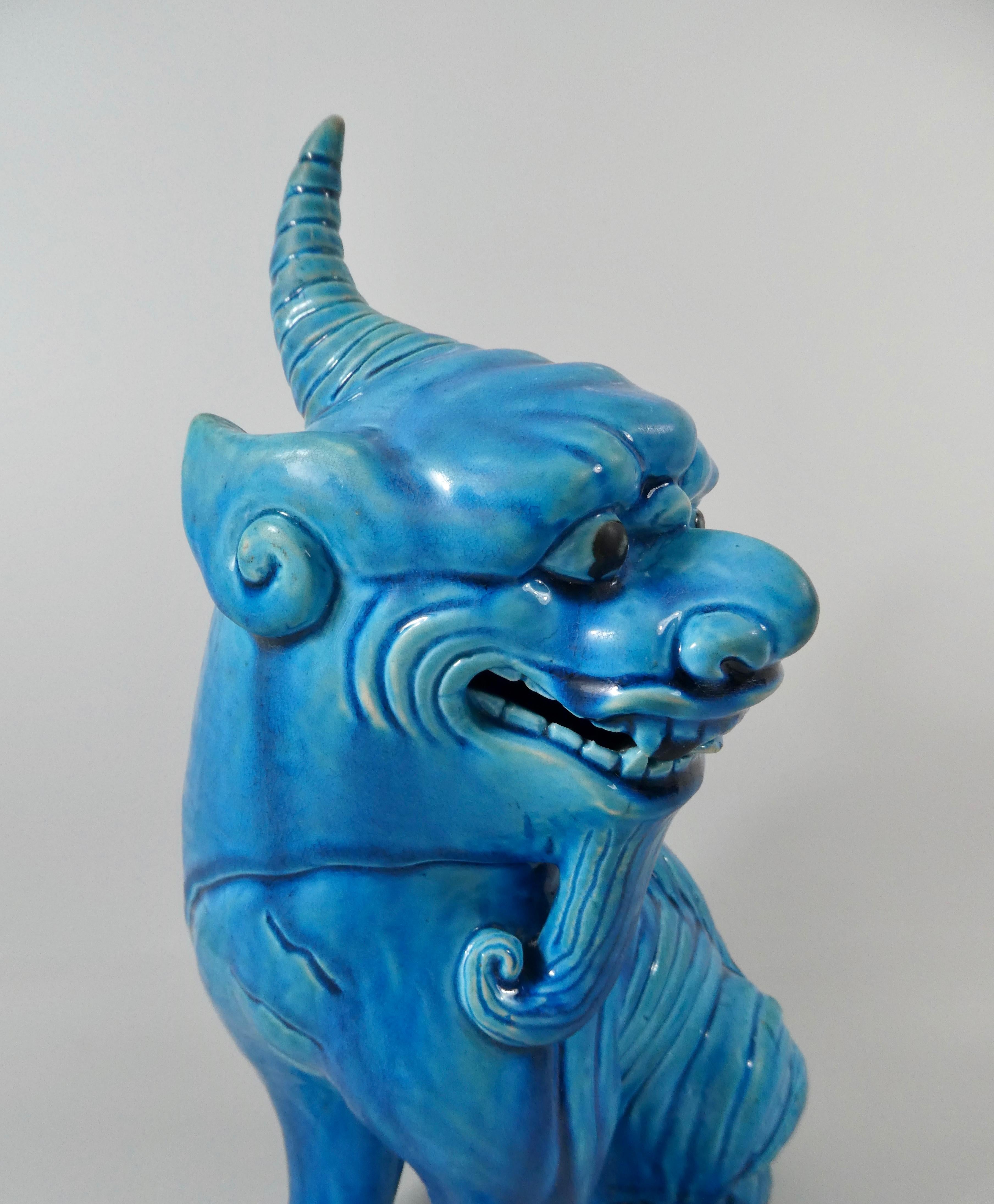 Chinesisches Porzellan Qilin:: türkis glasiert:: um 1880:: Qing-Dynastie (Gebrannt)