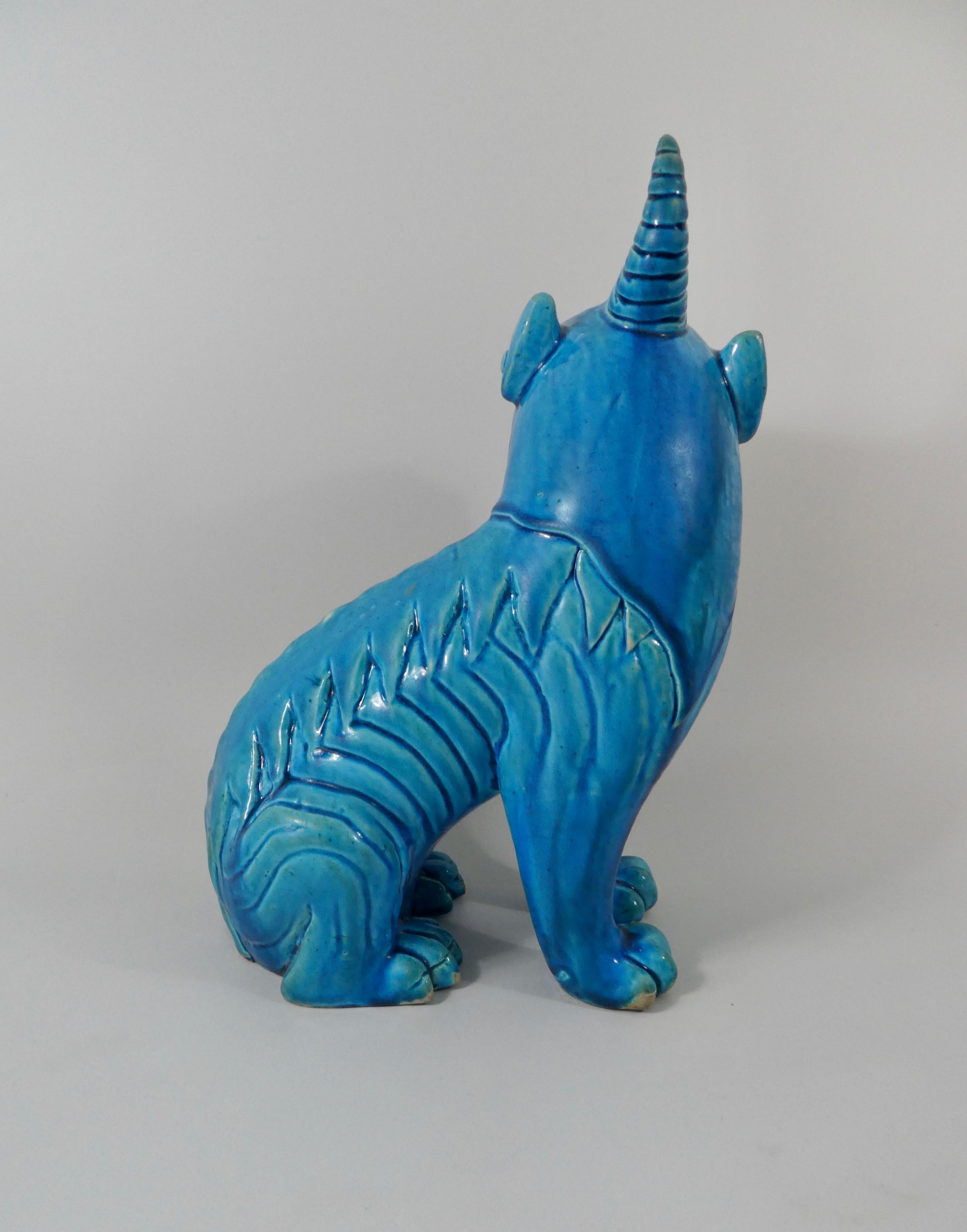 Chinesisches Porzellan Qilin:: türkis glasiert:: um 1880:: Qing-Dynastie im Zustand „Gut“ in Gargrave, North Yorkshire