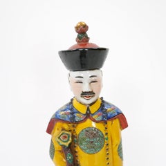 Chinese Porcelain Qing Emperor Decorative Figure