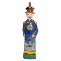 Chinese Porcelain Qing Emperor Decorative Figure