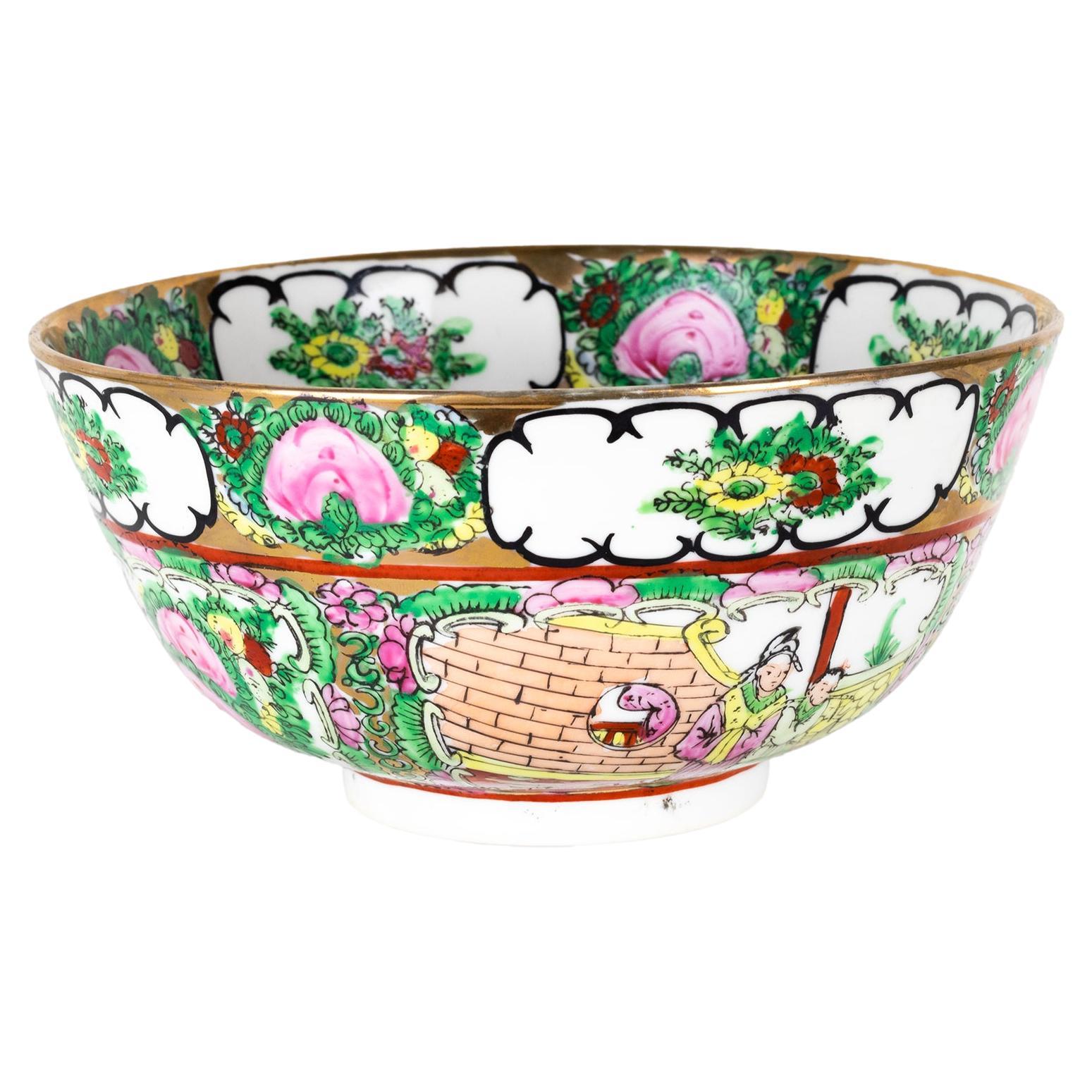 Chinese Porcelain Rice Bowl, Macao, 20th Century For Sale