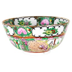 Vintage Chinese Porcelain Rice Bowl, Macao, 20th Century