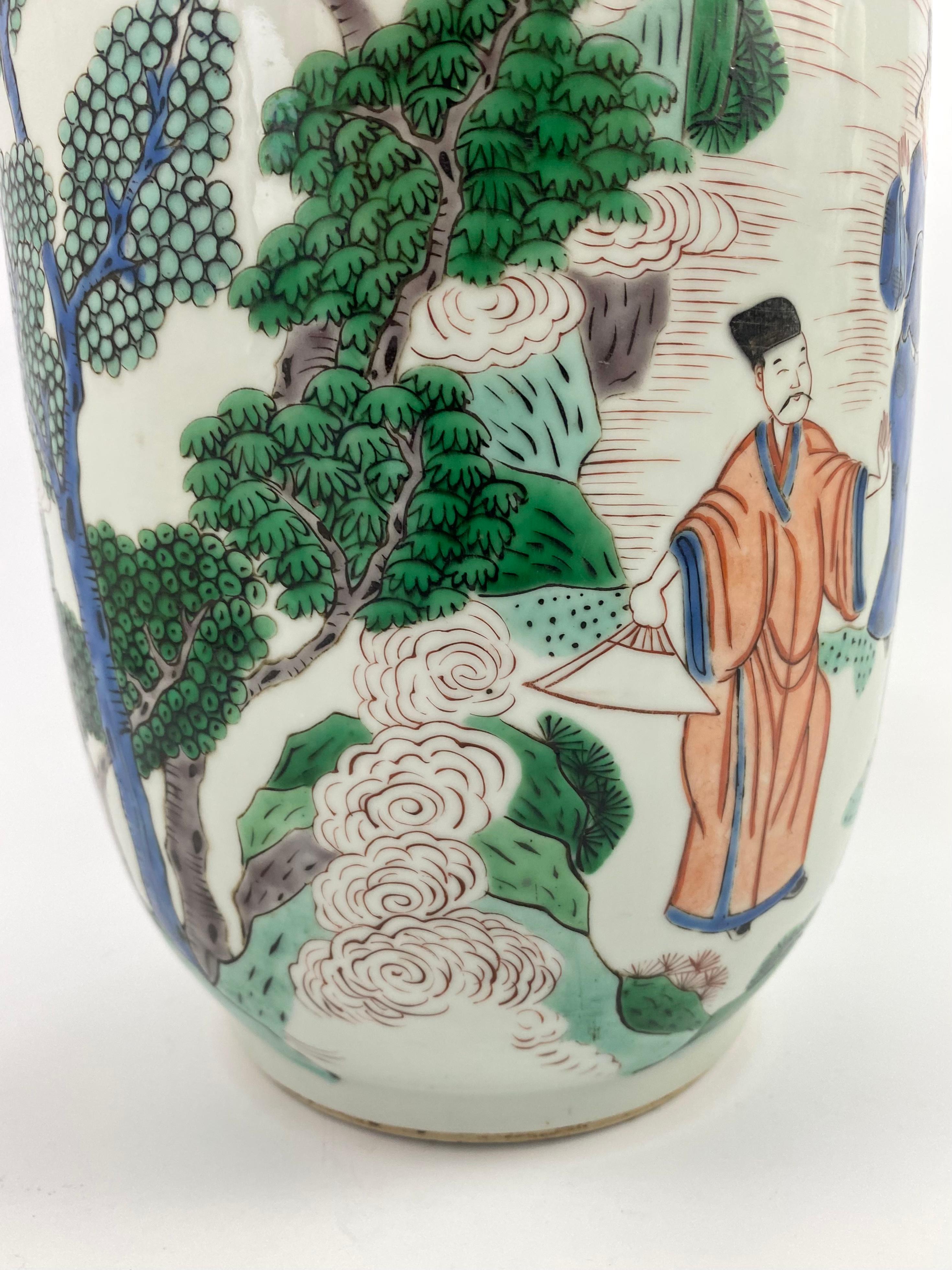 Chinese Porcelain Rolleau Vase, 19th C. Qing Dynasty 9
