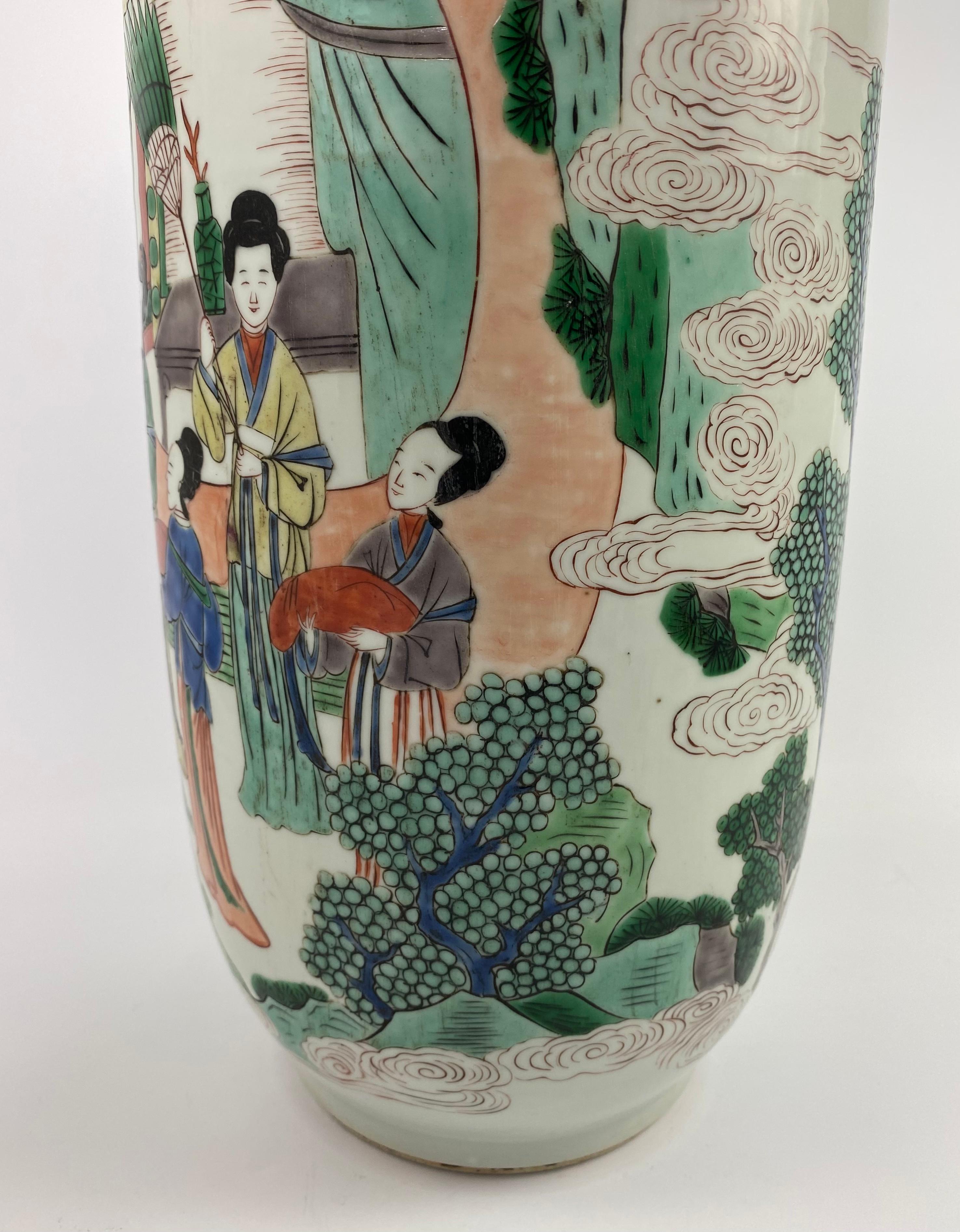 Chinese Porcelain Rolleau Vase, 19th C. Qing Dynasty 11