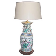 Antique Chinese Porcelain 'Rooster' Vase as Lamp
