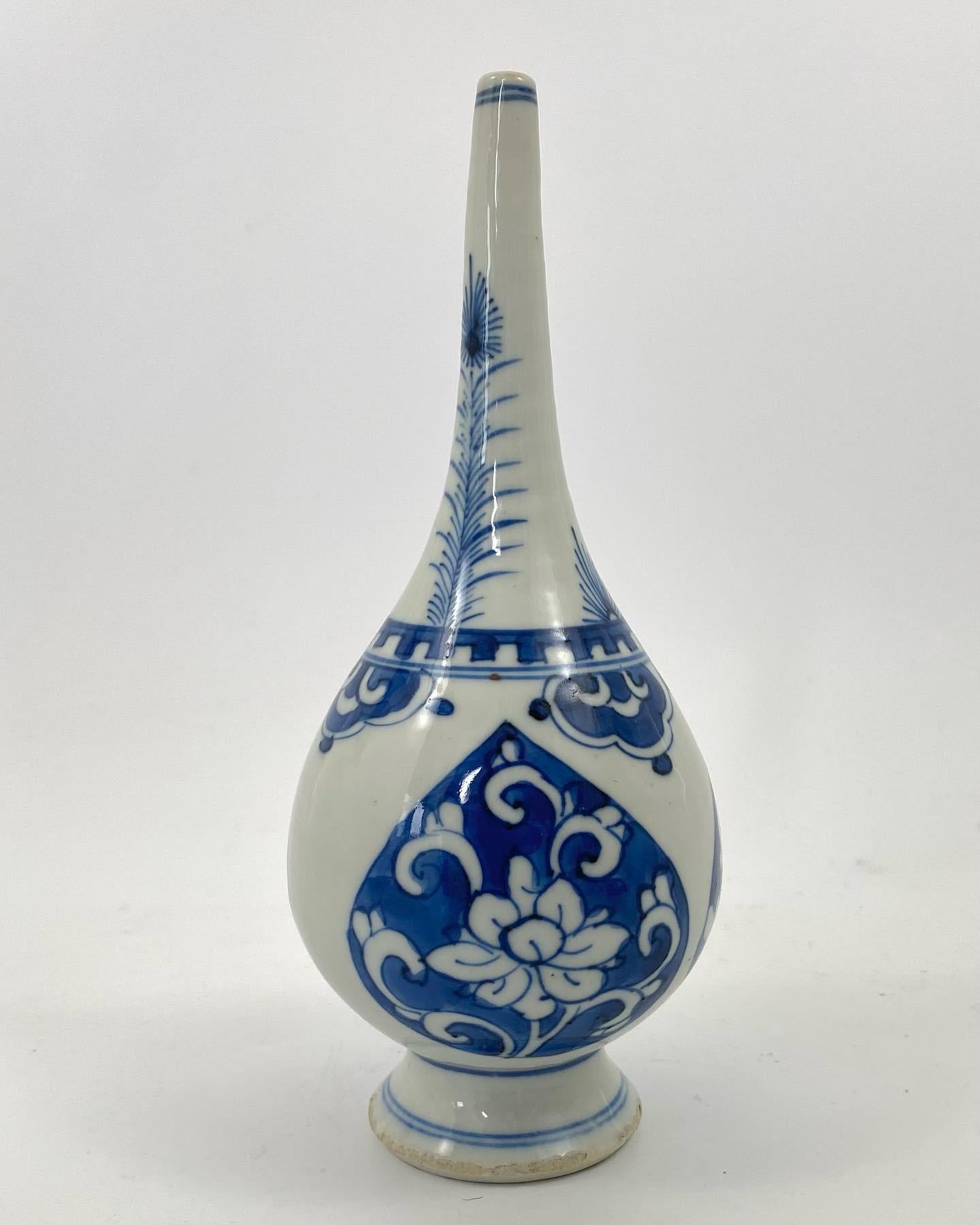 Fired Chinese Porcelain Rosewater Sprinkler, C. 1700, Kangxi Period