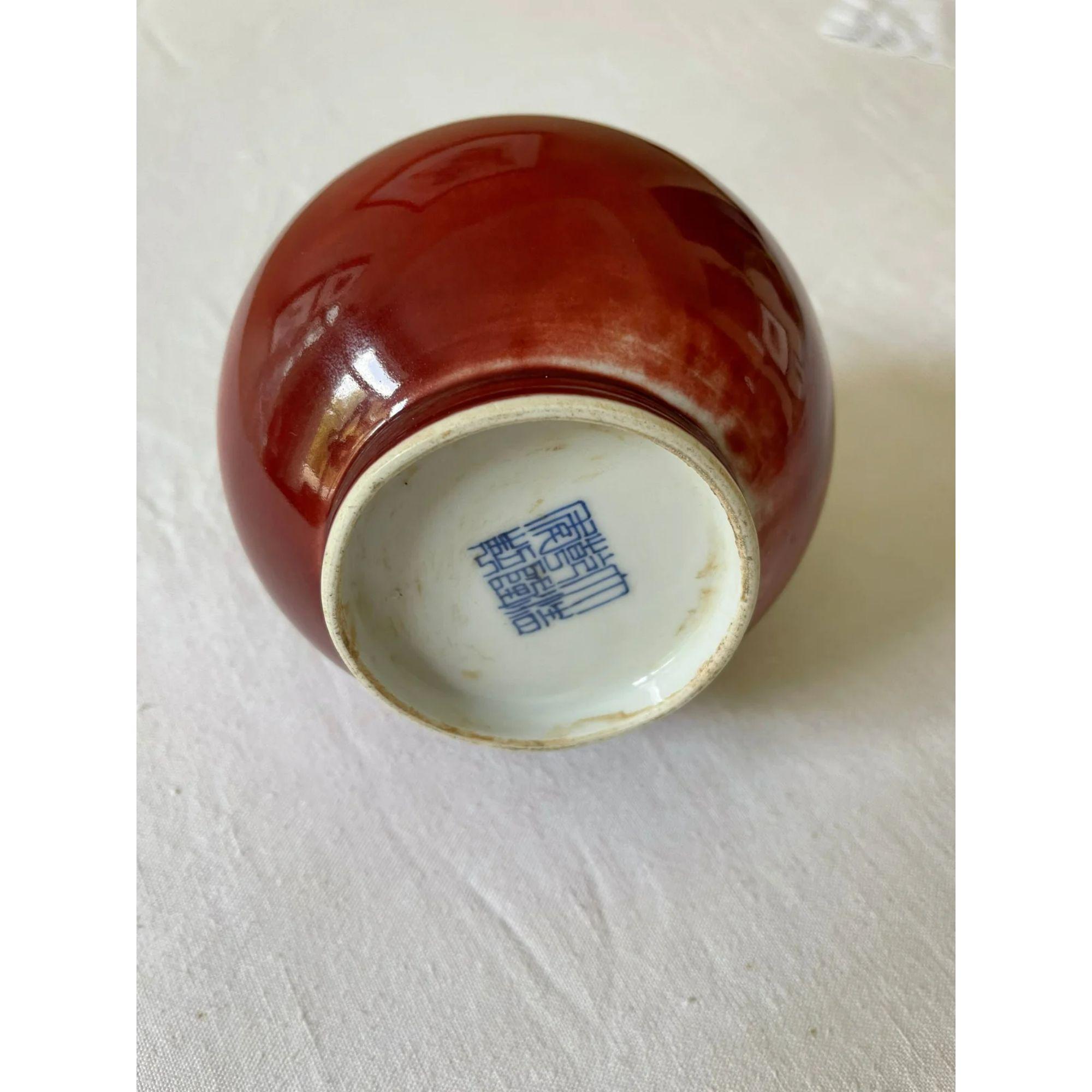 Chinese Porcelain Sang De Bouef Glazed Bottle Vase, 19th Century For Sale 1