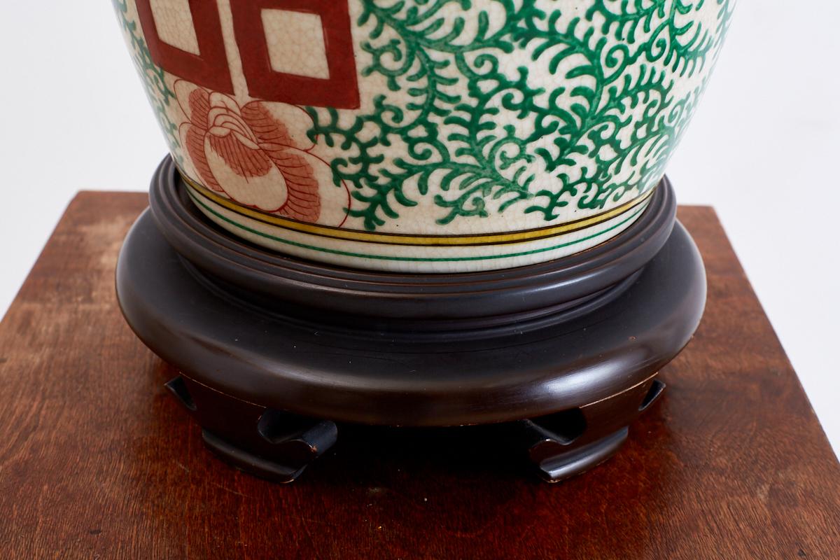 Chinese Porcelain Shuangxi Ginger Jar Table Lamp 2