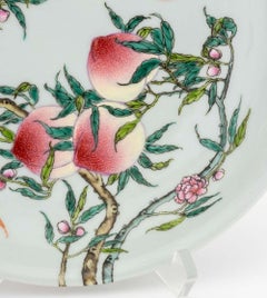 Chinese Porcelain Si Bat & Peach Motif Charger