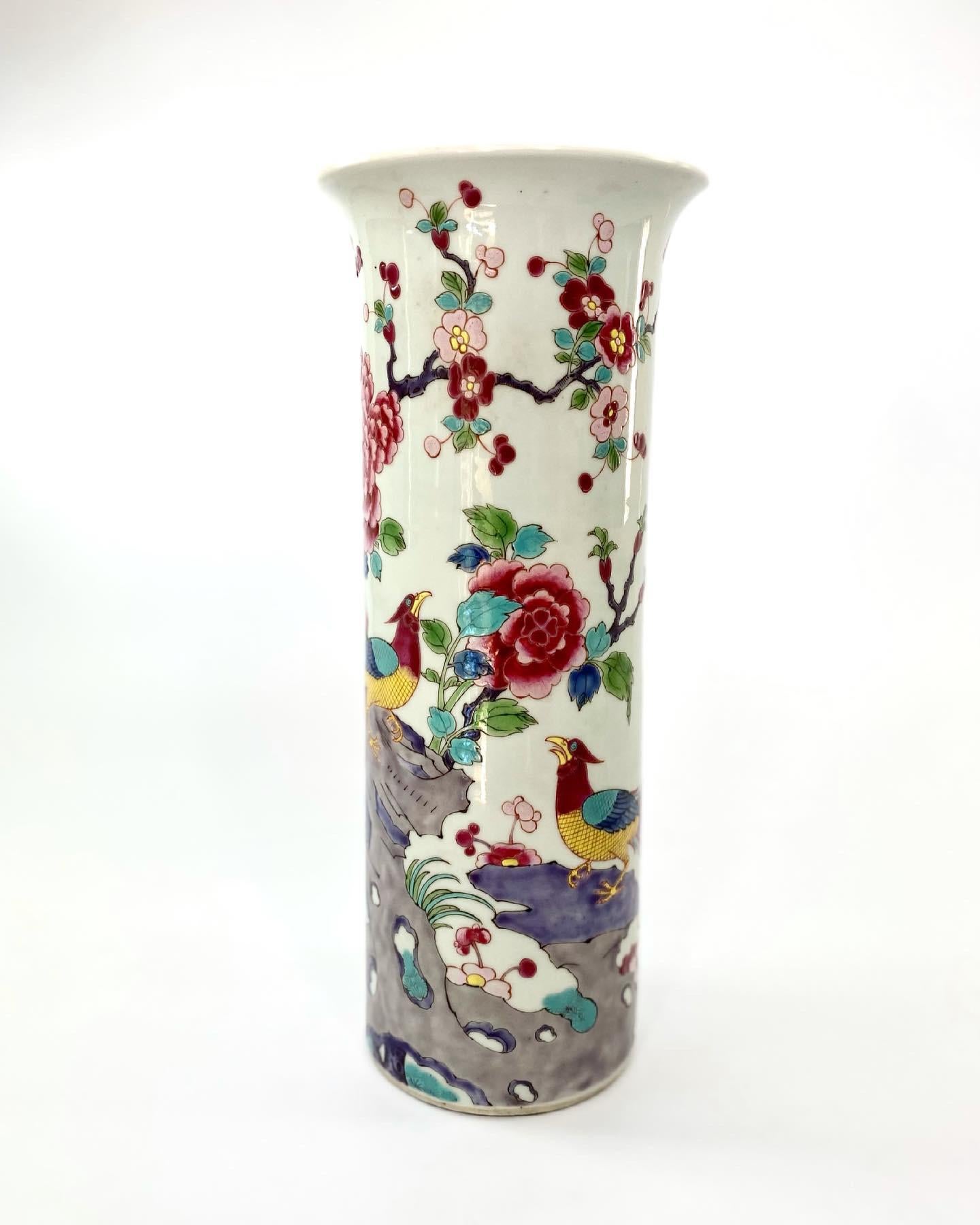 Chinese Porcelain Spill Vase, Exotic Birds, c. 1890, Guangxu Period 7