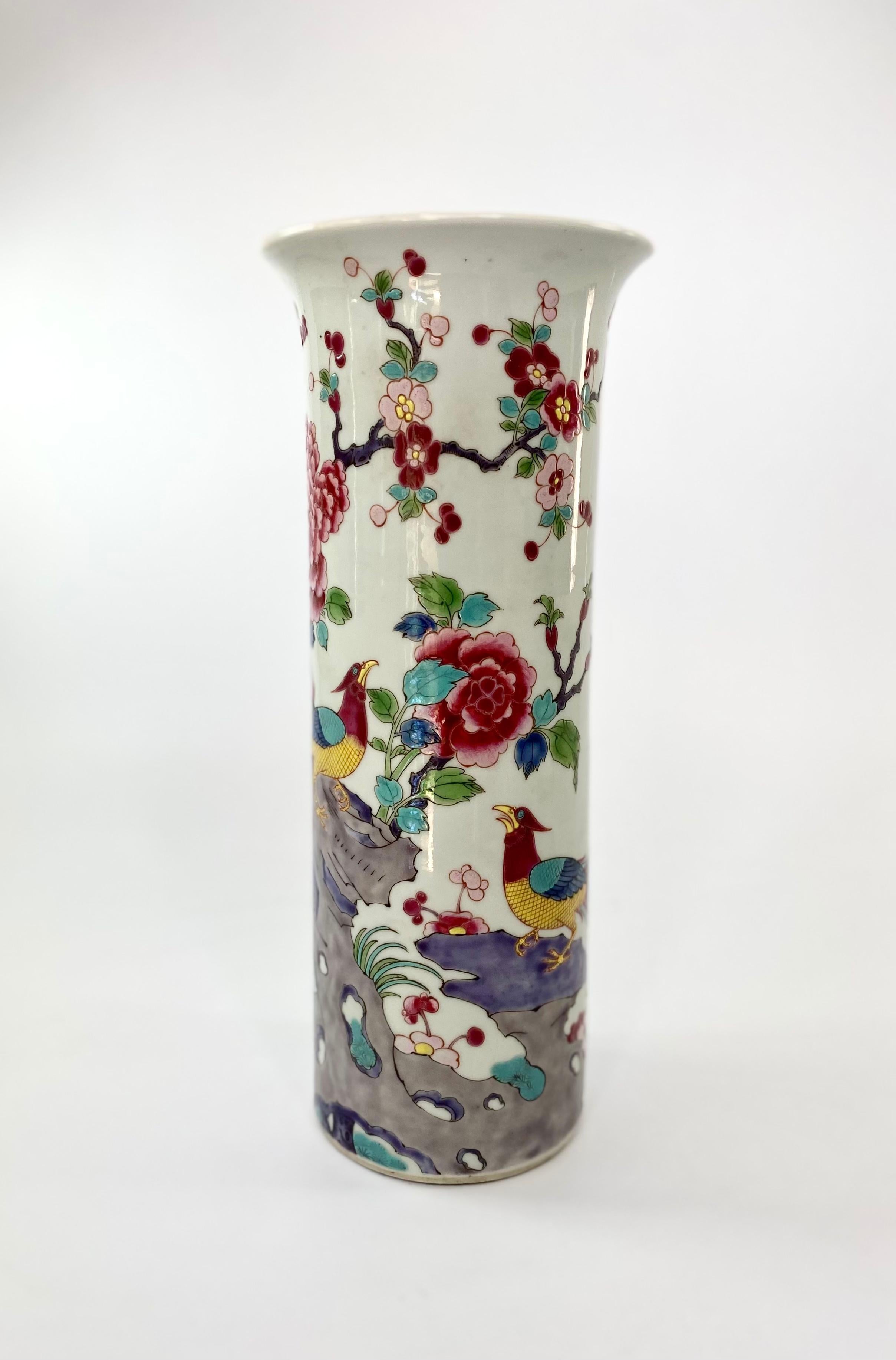 Chinese Porcelain Spill Vase, Exotic Birds, c. 1890, Guangxu Period 3
