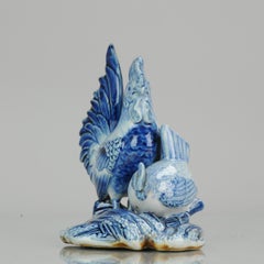 Chinese Porcelain Statue Porcelain Rooster and Chicken, 20-21th Century