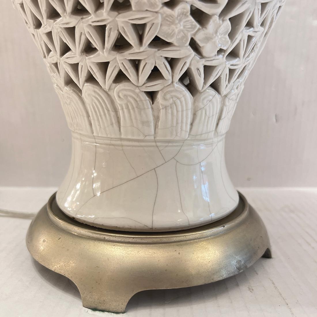 Silver Plate Chinese Porcelain Table Lamp