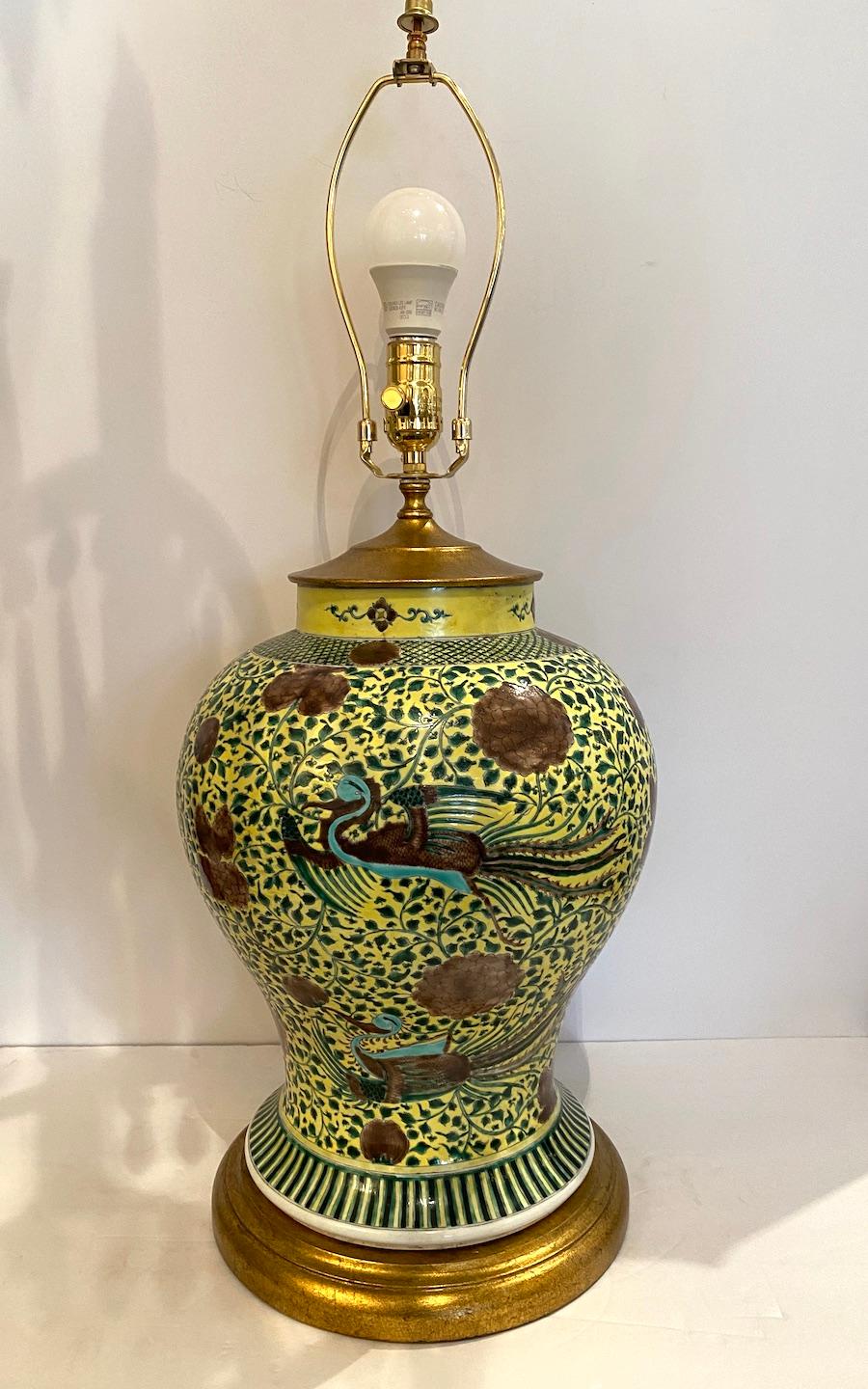 Hand-Painted Chinese Porcelain Table Lamp For Sale