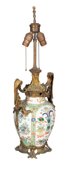 Chinese Porcelain Table Lamp with French Bronze Mounts