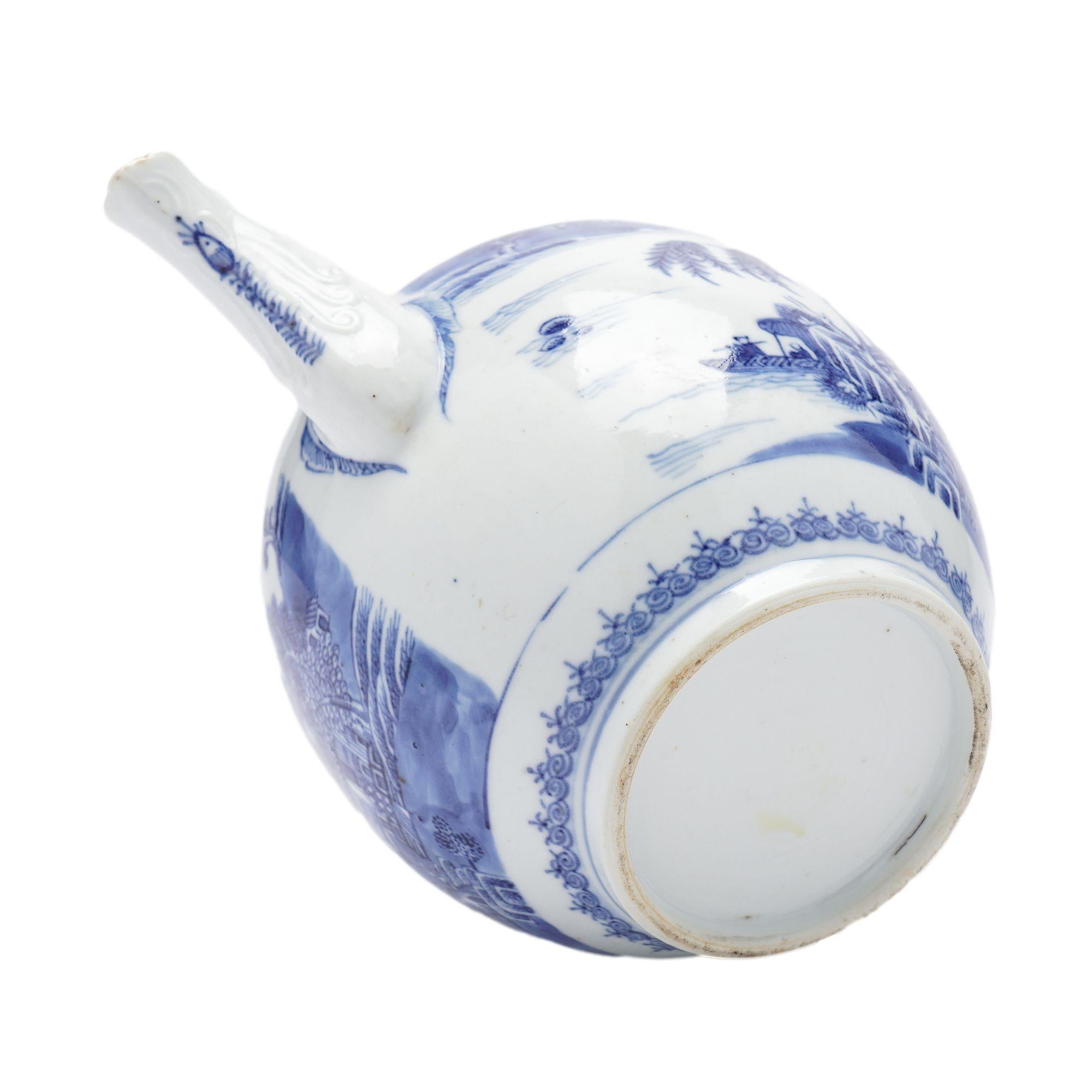 Chinese porcelain tea pot with lid & strap handle, c. 1760-80 For Sale 10