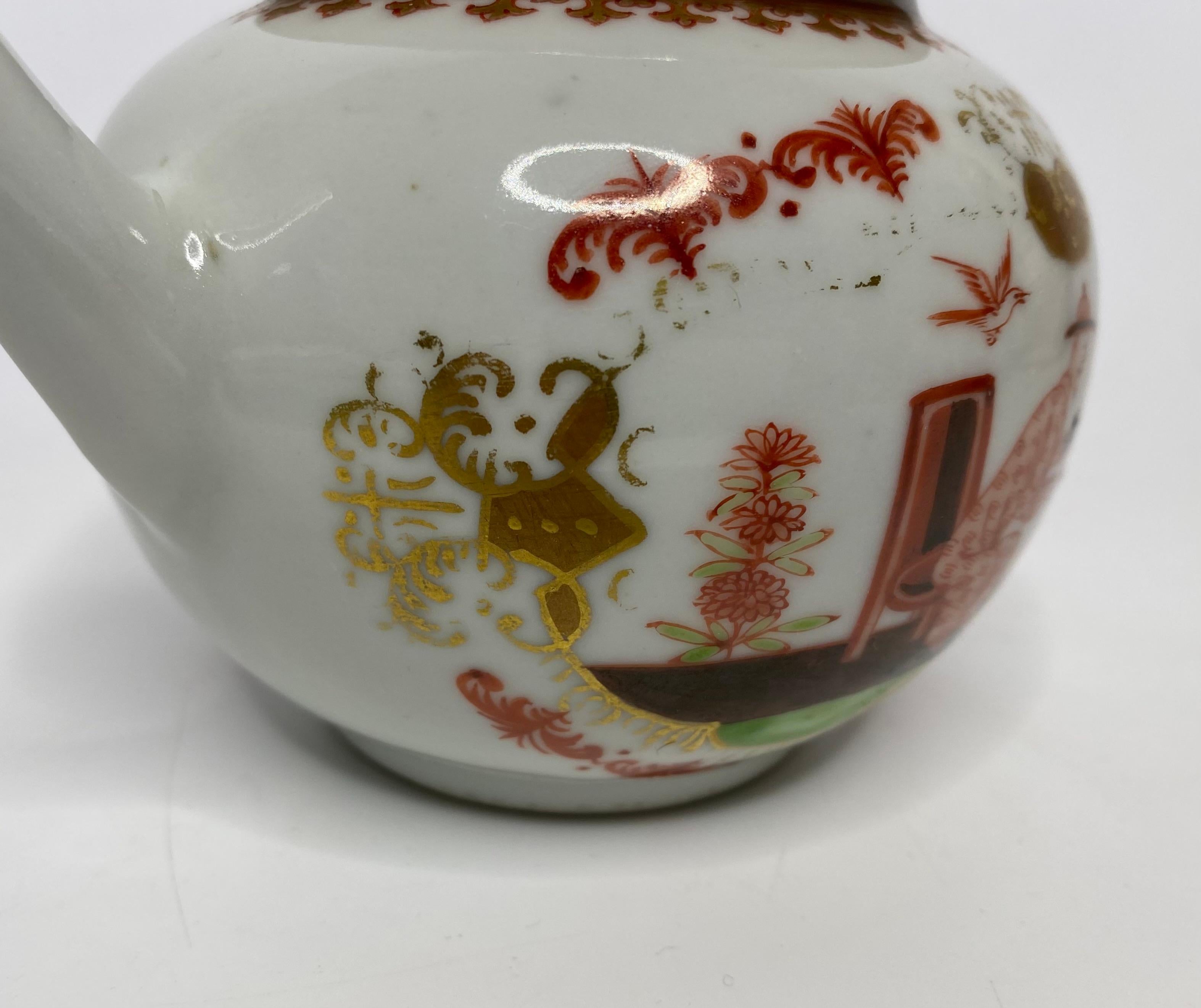 Chinese porcelain teapot, Meissen style, c. 1750, Qianlong Period. For Sale 1