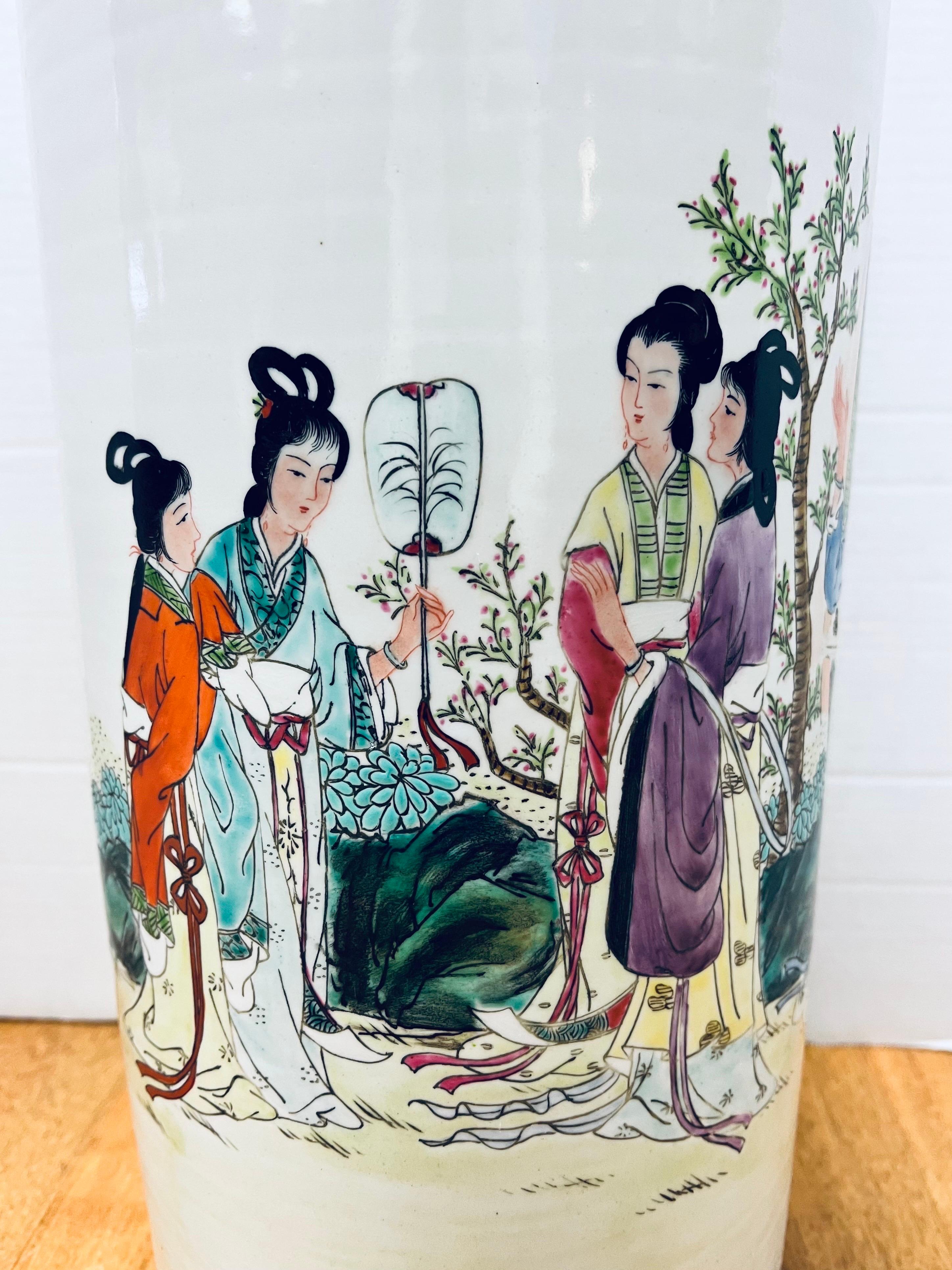 Chinese Porcelain Umbrella Stand Chinese Export Chinoiserie 2