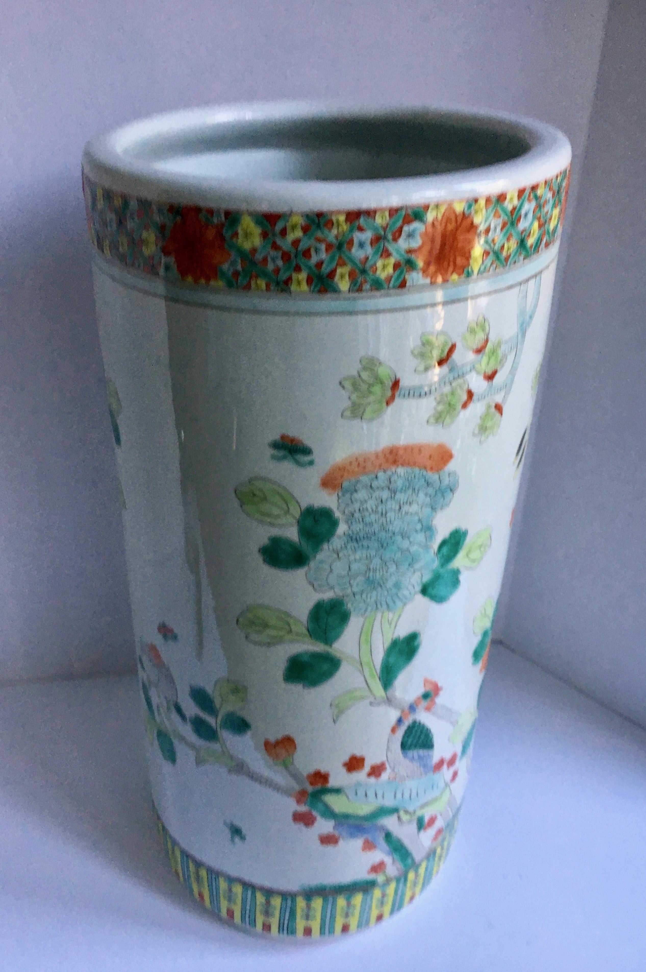 20th Century Chinese Porcelain Umbrella Stand 