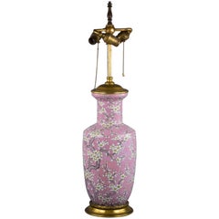 Chinesische Porzellanvase als Lampe montiert, um 1875