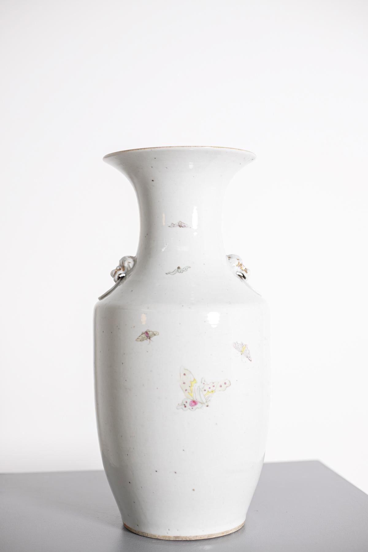 19th Century Chinese Porcelain Vase of Ladies in the Garden For Sale