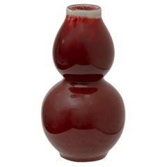Vase en porcelaine de Chine, petit, double gourde Sang de Boeuf Oxblood c.1960s China