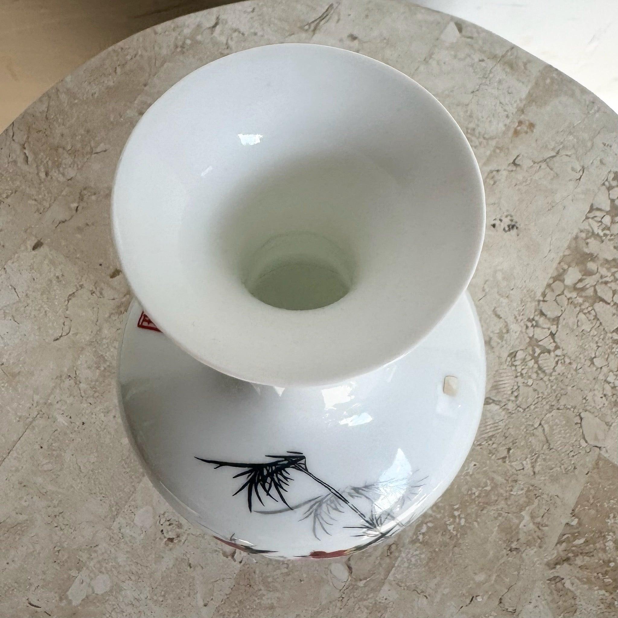 Porcellana Vaso cinese di porcellana bianca e rossa in vendita