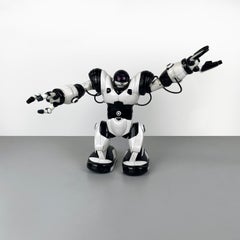 Chinese postmodern toy robot Robotsapien by WowWee in black white plastic, 2000s