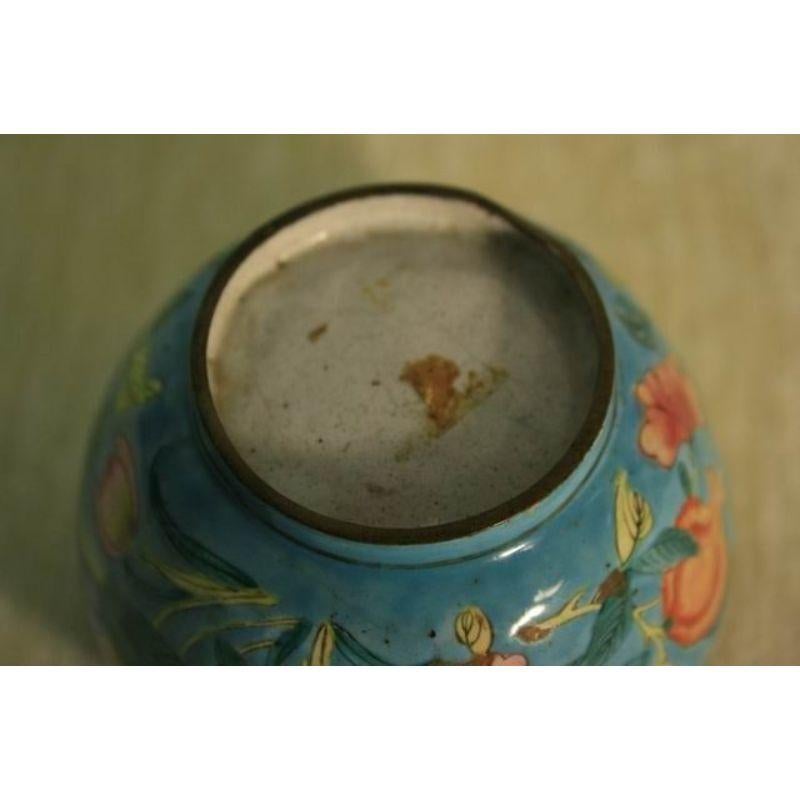 Métal Pot chinois en métal émaillé du XIXe siècle en vente