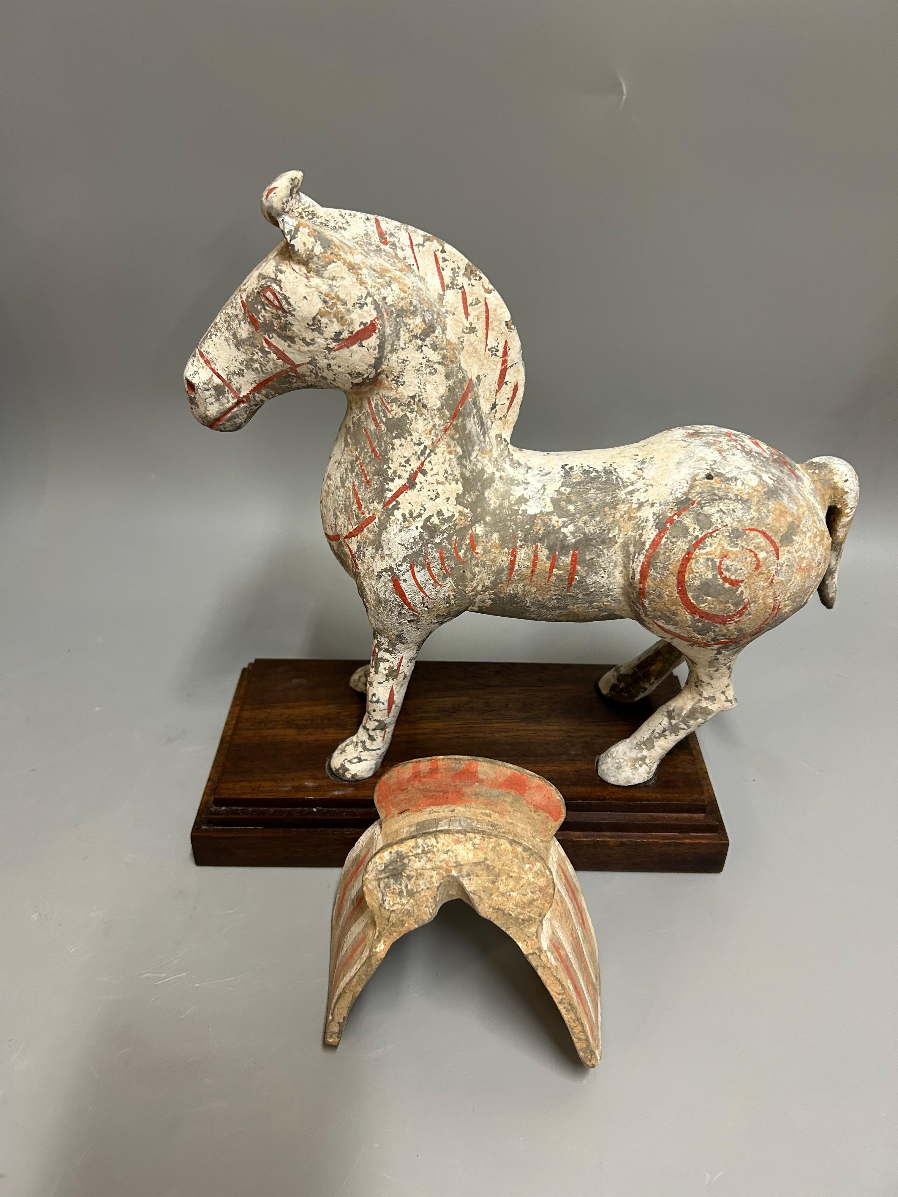 pigmented pottery horse; provenance: E&J Frankel (New York)