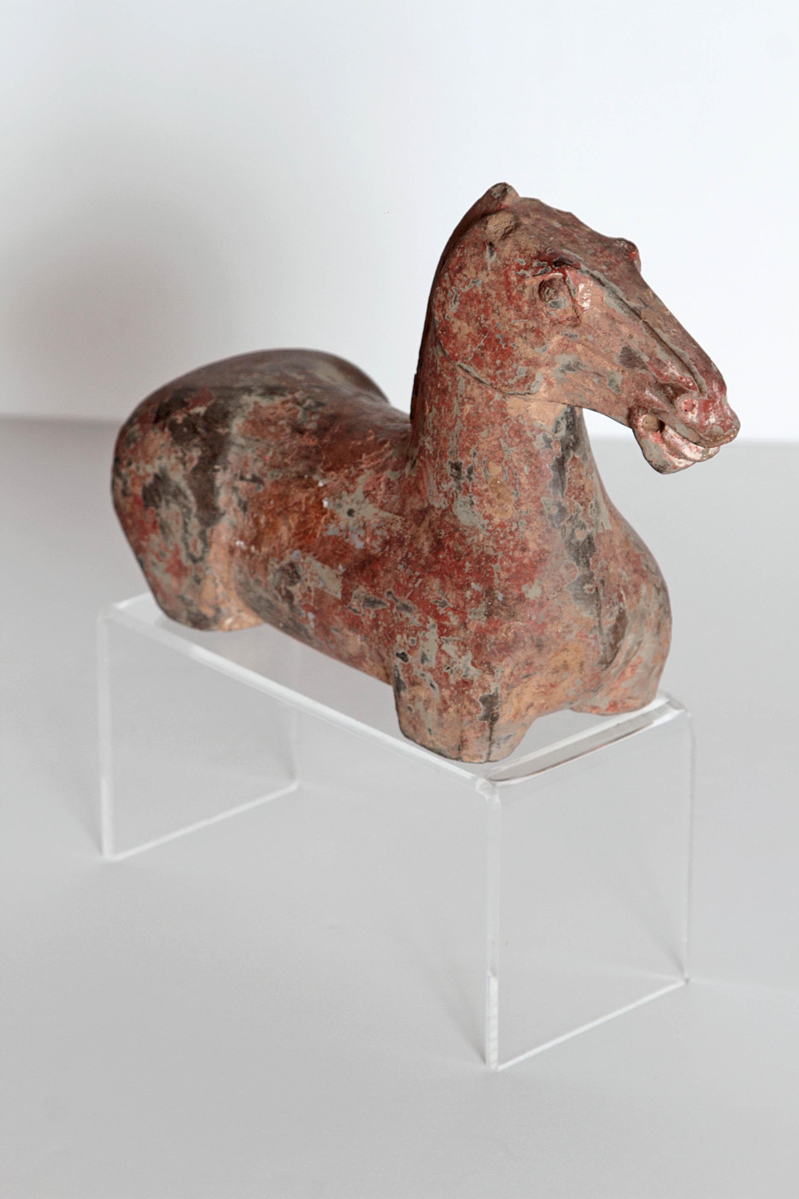 Hand-Crafted Chinese Pottery Horse Torso, Han Dynasty
