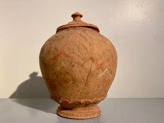 Chinese Pottery Lotus Jar, Five Dynasties, 10th century, China