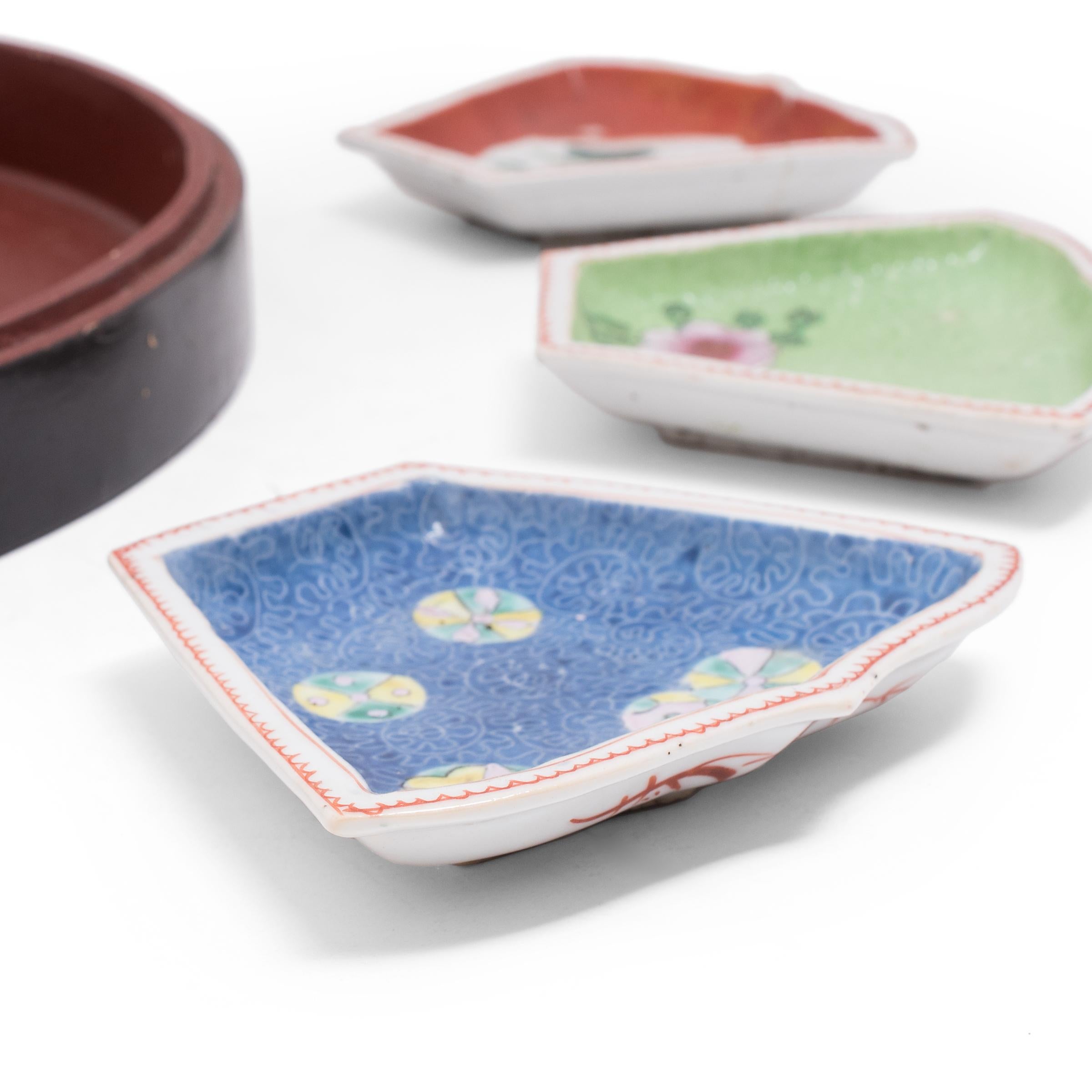 20th Century Chinese Presentation Box with Porcelain Trays, c. 1920
