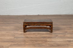 Chinese Primitive Low Prayer Table with Multi-color Underglaze Design circa 1800