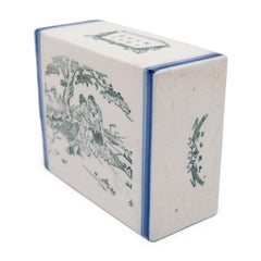 Chinese Printed Blue and White Headrest
