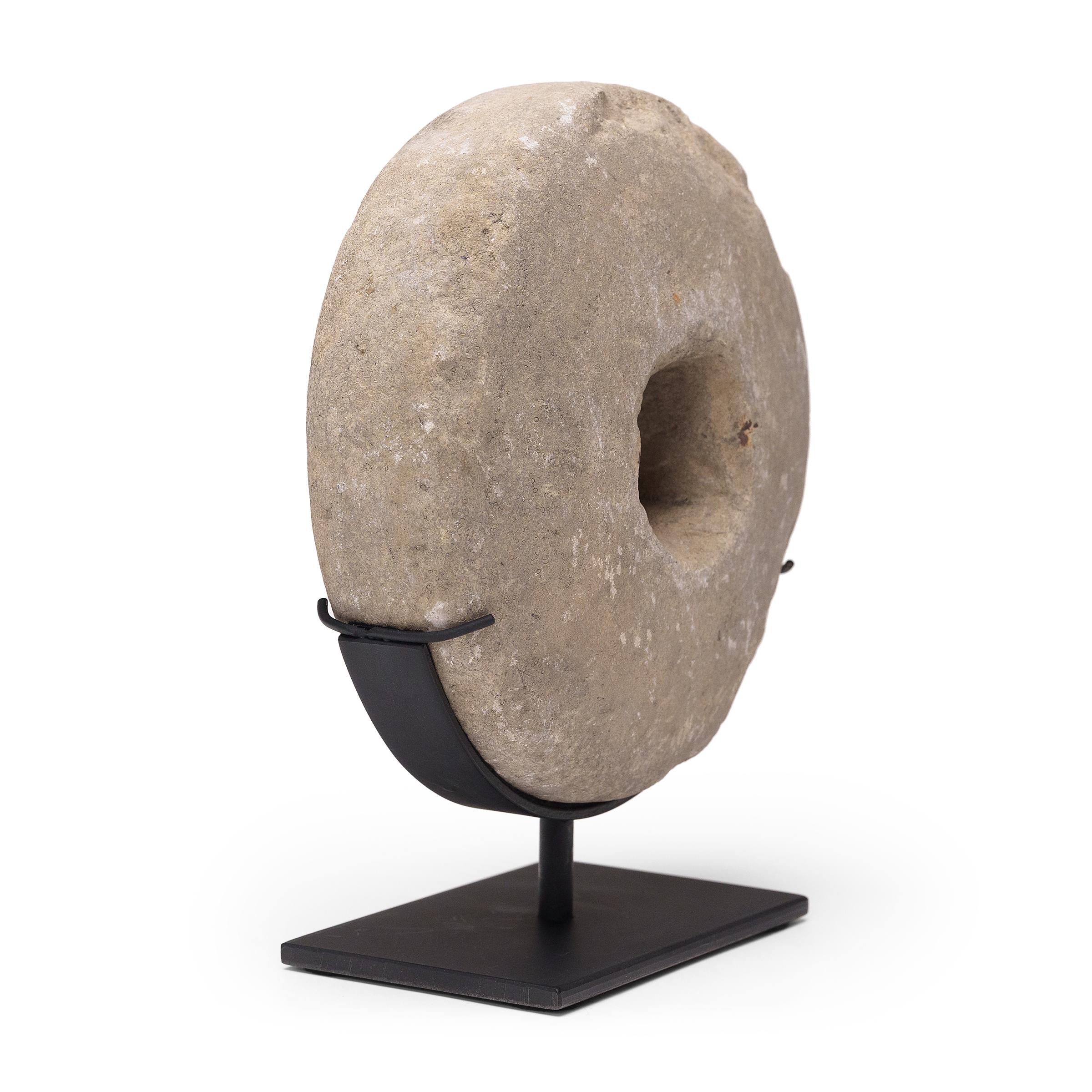 Organic Modern Chinese Prosperity Stone Disc, c. 1900