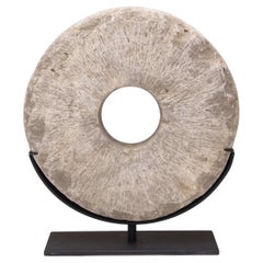Antique Chinese Prosperity Stone Disc, c. 1900