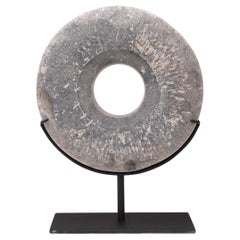 Antique Chinese Prosperity Stone Disc, c. 1900