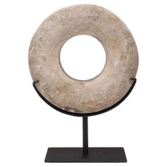 Antique Chinese Prosperity Stone Disc, c. 1900