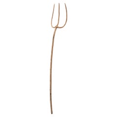 Used Chinese Provincial Bentwood Pitchfork, c. 1850