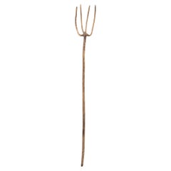 Antique Chinese Provincial Bentwood Pitchfork, c. 1850