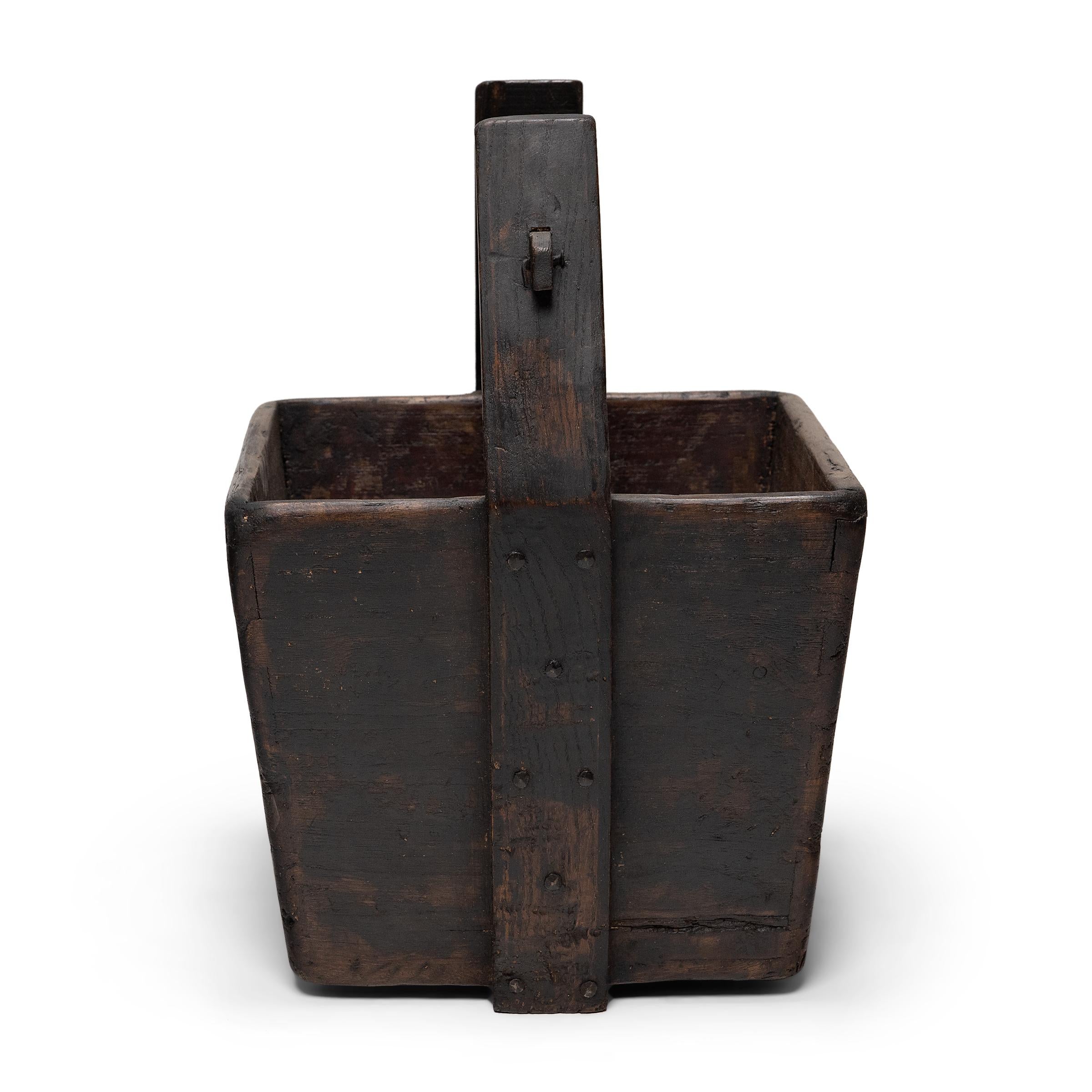 Rustic Chinese Provincial Grain Container, c. 1850 For Sale