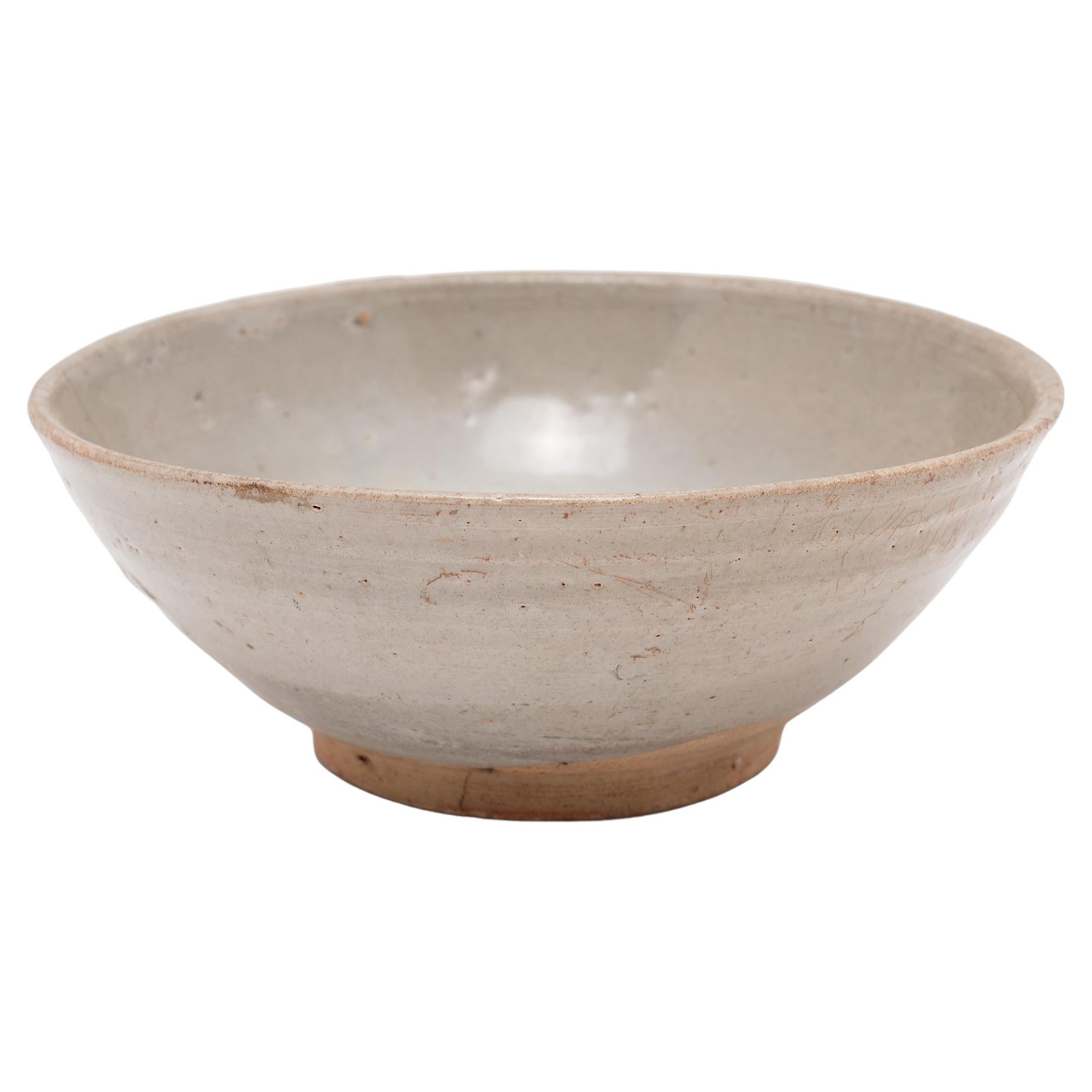 Provincial Chinese Grey Glazed Bowl, c. 1850 For Sale